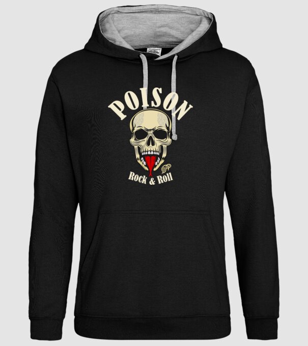 Poison Rock and Roll minta fekete pólón