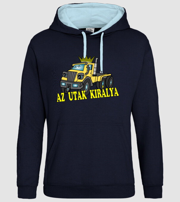 Az utak királya minta sötétkék pólón