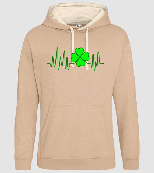 Szerencse Szívverés EKG minta homokszín pólón