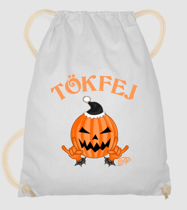 Téli Tökfej Úr minta fehér pólón