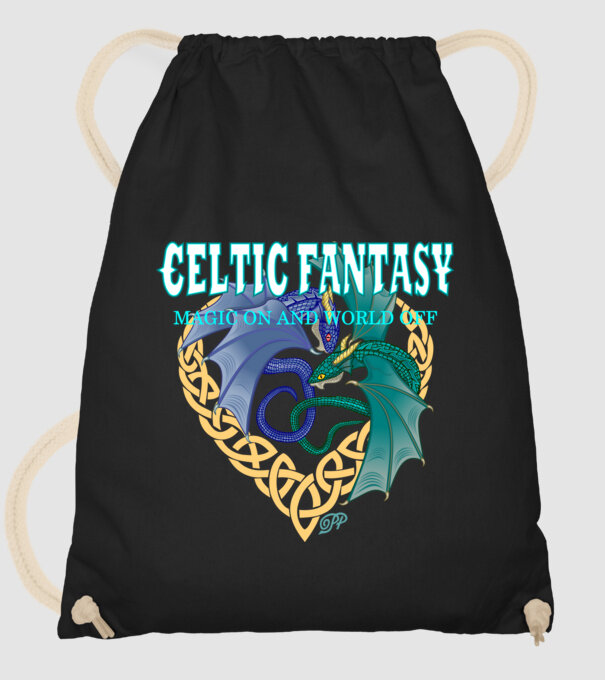 Celtic Dragon Fantasy minta fekete pólón