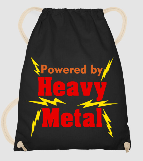 Powered by Metal - átszínezhető minta fekete pólón