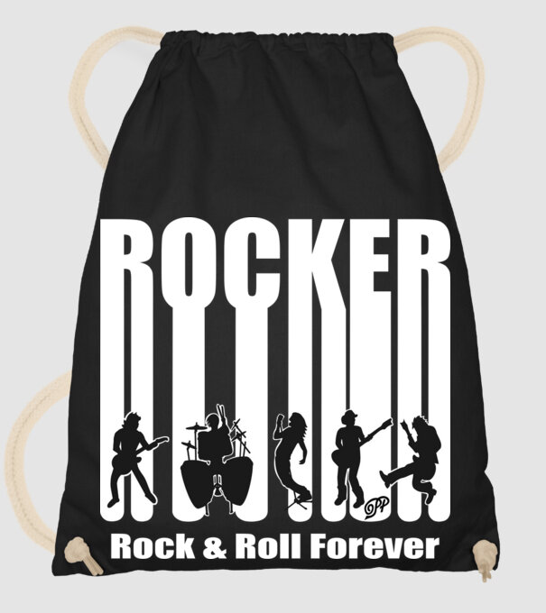 Rocker Vonalkód minta fekete pólón