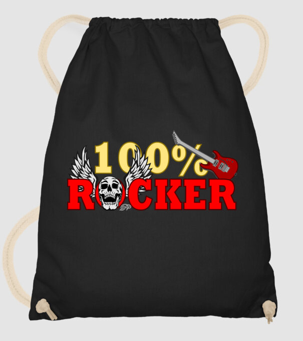 Száz Százalék Rocker Koponya minta fekete pólón