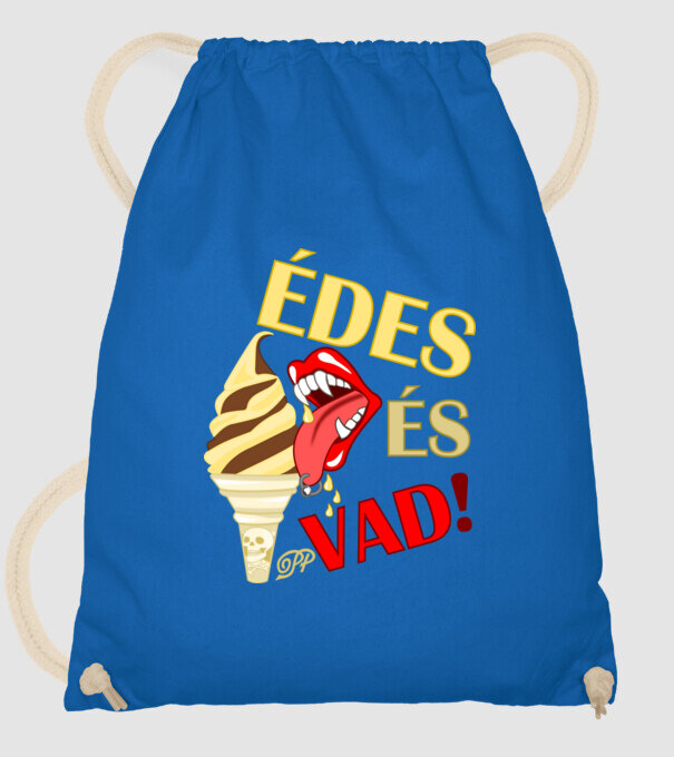 Édes és Vad Fagyi minta királykék pólón