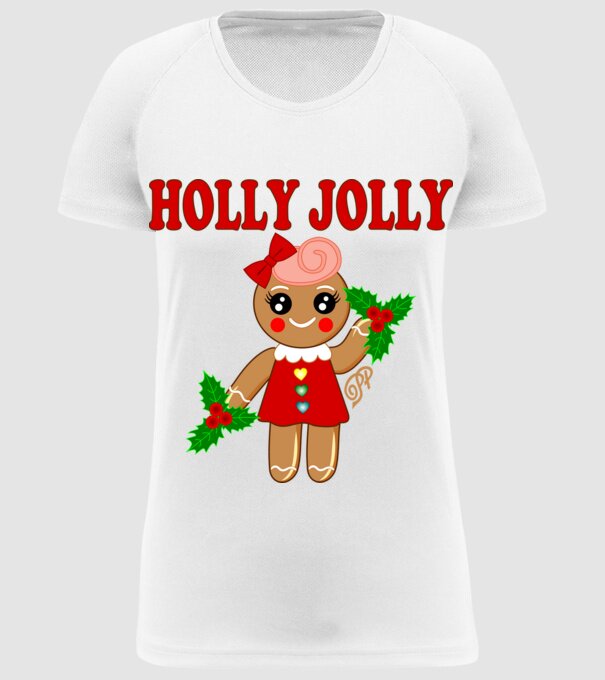 Holly Jolly Ginger minta fehér pólón