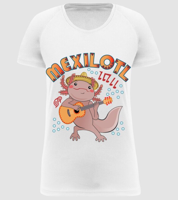 Mexikói Axolotl minta fehér pólón