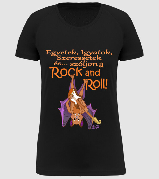 Denevér Rock minta fekete pólón