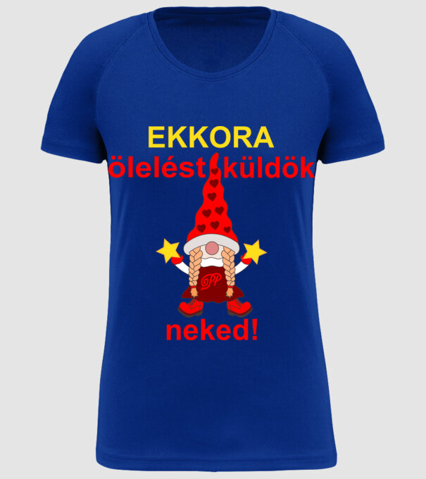 Manóölelés minta királykék pólón