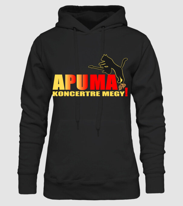 Apu ma Koncertre Megy minta fekete pólón