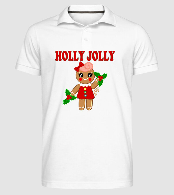Holly Jolly Ginger minta fehér pólón