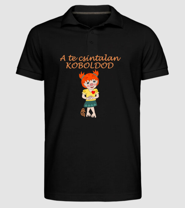 A te csintalan Koboldod Lány minta fekete pólón