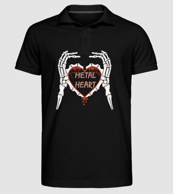 Metal Heart minta fekete pólón