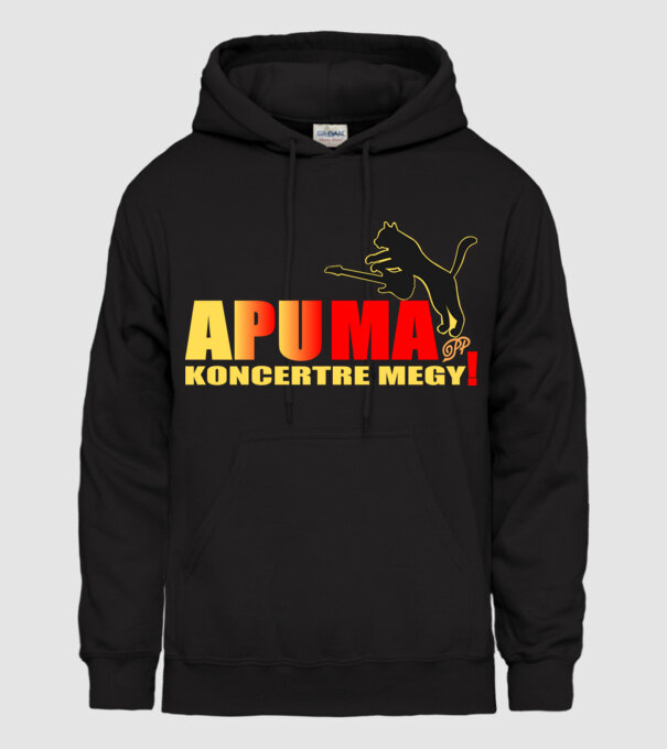 Apu ma Koncertre Megy minta fekete pólón