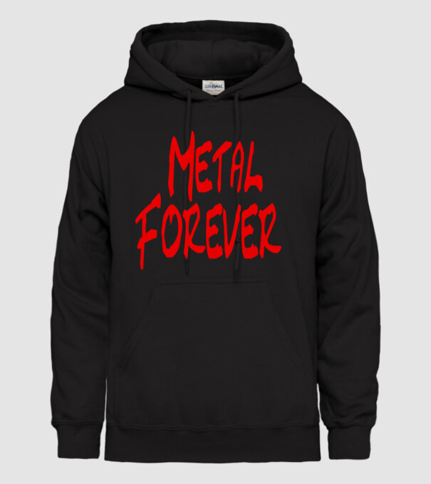 Metal örökké minta fekete pólón