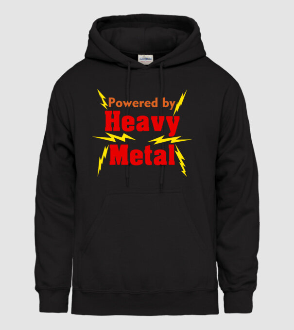 Powered by Metal - átszínezhető minta fekete pólón