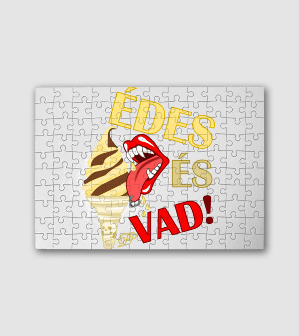 Édes és Vad Fagyi minta fehér pólón
