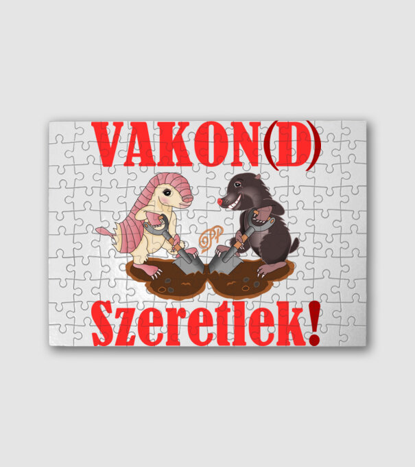 Vakon Szeretlek minta fehér pólón