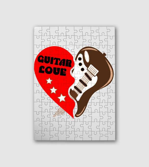 Guitar Love minta fehér pólón