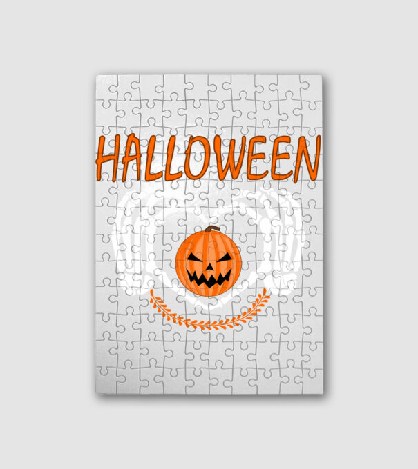Halloweenra csont szív minta fehér pólón