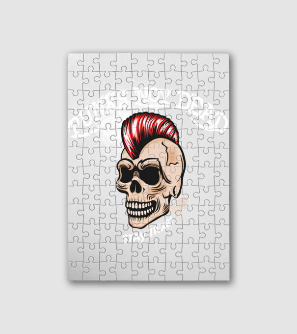 Punk Skull minta fehér pólón