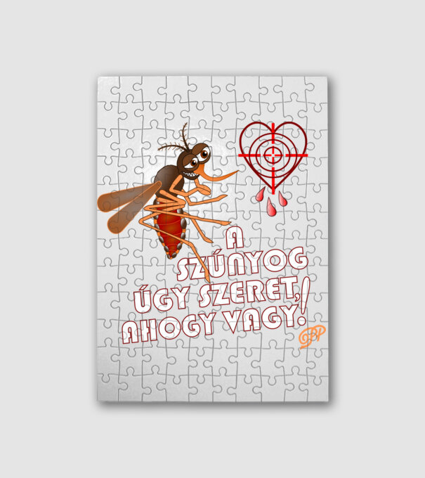Szúnyog Szeretet minta fehér pólón