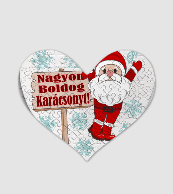 Boldog Karácsonyt Mikulás minta fehér pólón