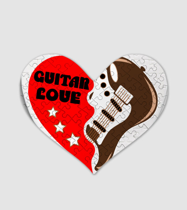 Guitar Love minta fehér pólón