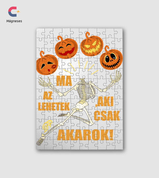 Halloweeni Csontváz minta fehér pólón