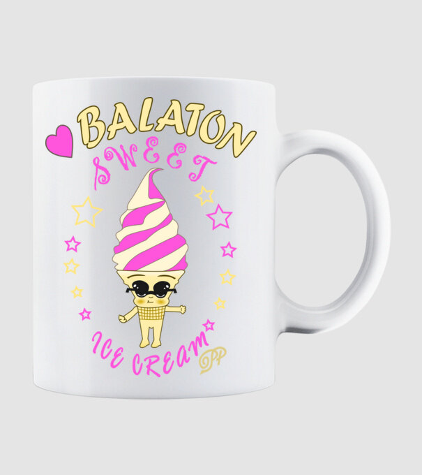 Balaton és Fagyi minta fehér pólón