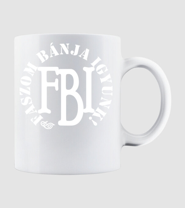 FBI fehér minta fehér pólón