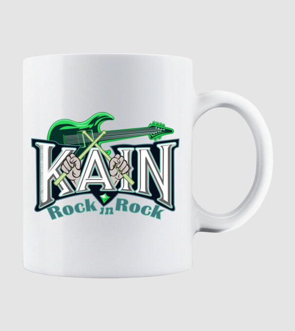 Kain Két hangszeres Zöld minta fehér pólón