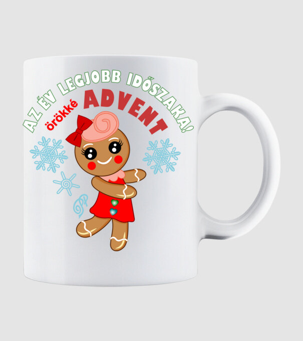Örökké Advent minta fehér pólón