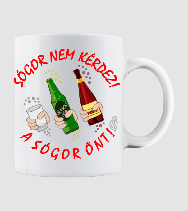 Sógor Önt minta fehér pólón