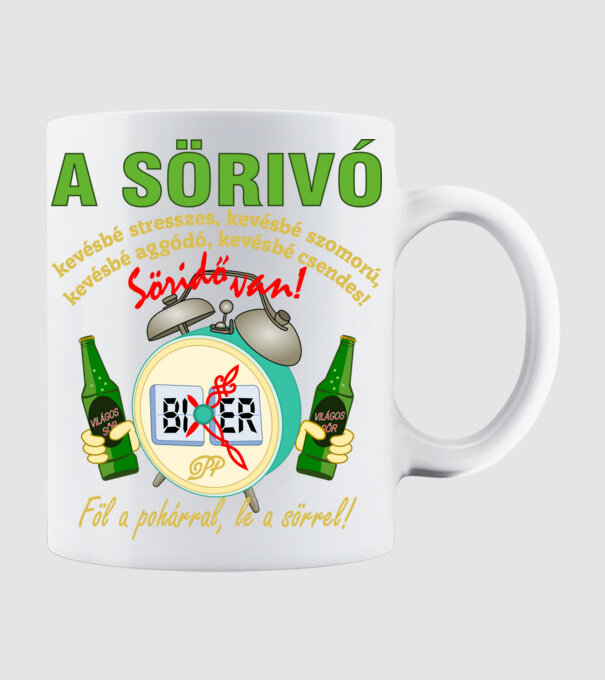 Sörivó és a Söridő minta fehér pólón