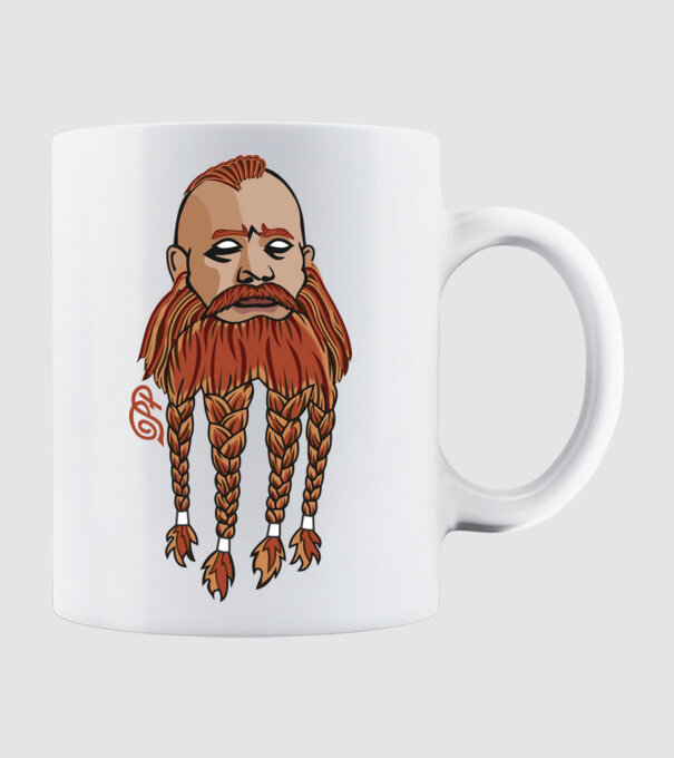 Villásszakállú Viking minta fehér pólón