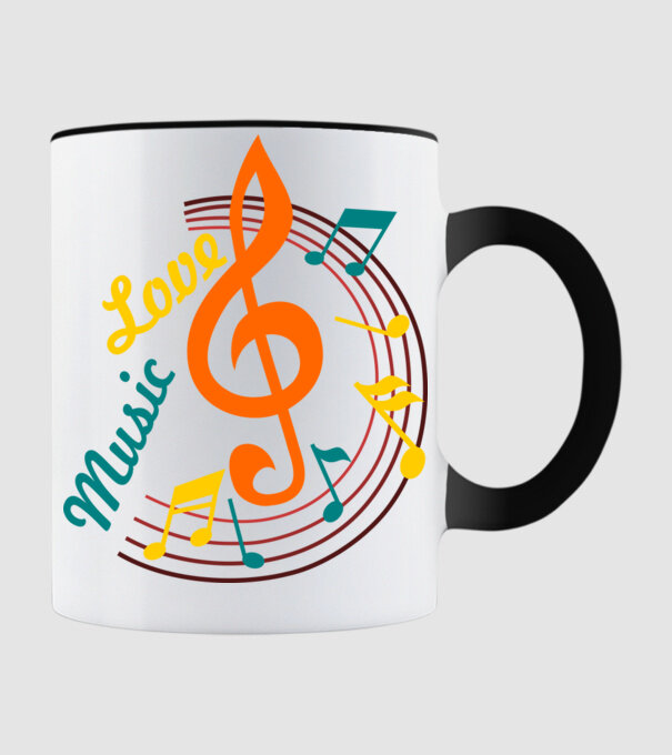 Love Music minta fekete pólón