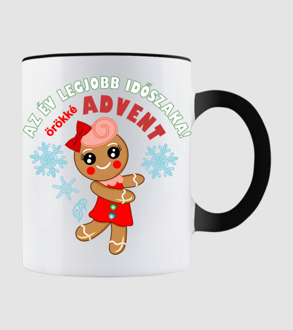 Örökké Advent minta fekete pólón