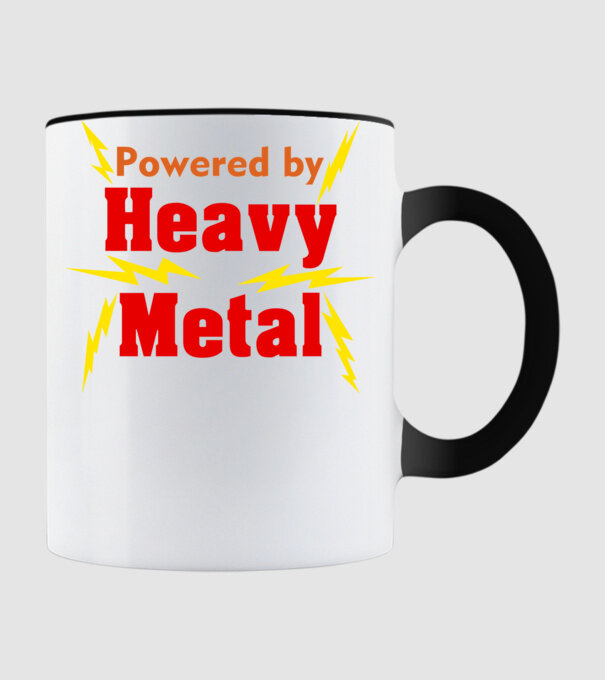 Powered by Metal - átszínezhető minta fekete pólón