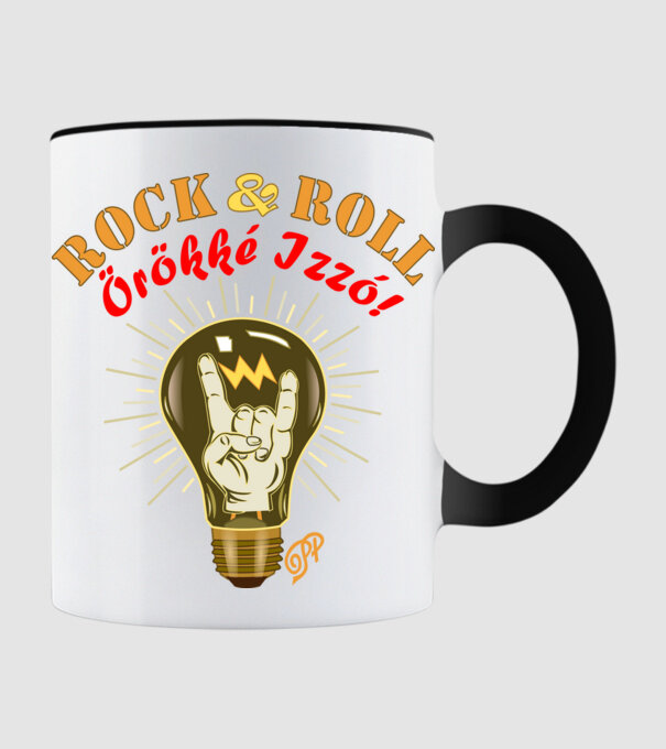 Rock and Roll Izzó minta fekete pólón