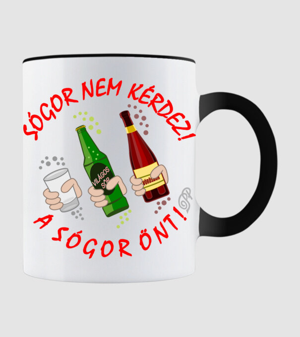 Sógor Önt minta fekete pólón