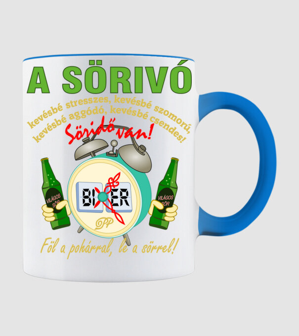 Sörivó és a Söridő minta világoskék pólón