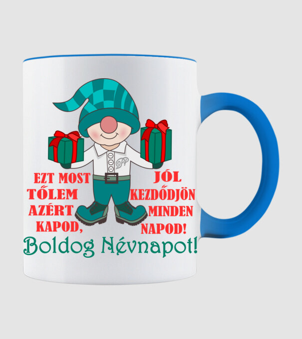 Szép Napokat Köszöntő Névnapra minta világoskék pólón