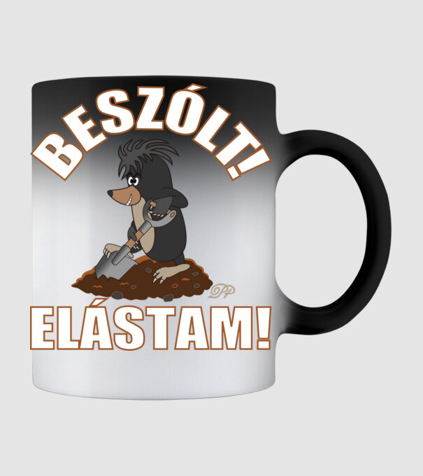 Beszólt Elástam Retró minta fekete pólón