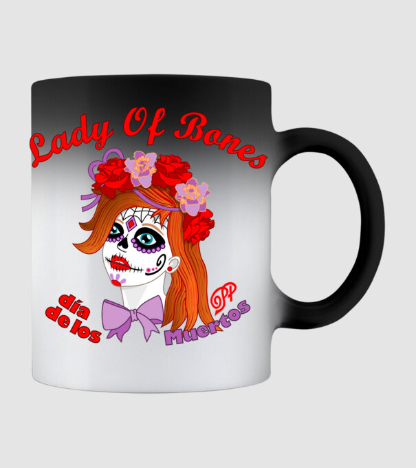 Csontok Hölgye Santa Muerte minta fekete pólón