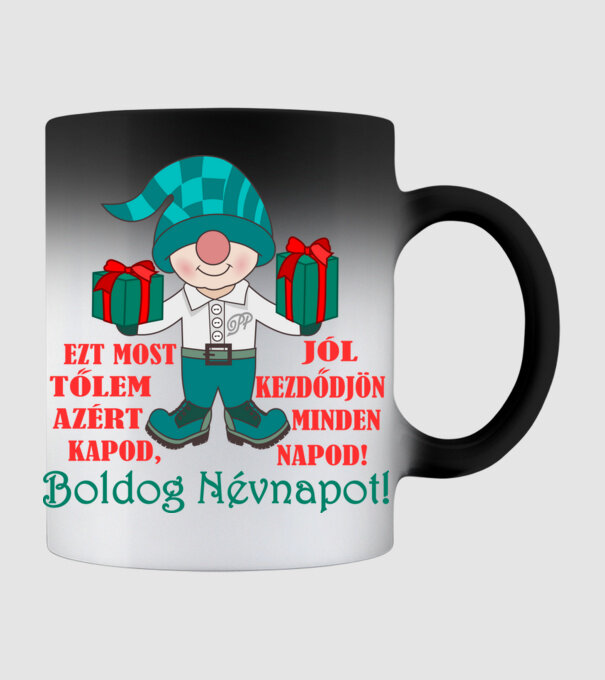 Szép Napokat Köszöntő Névnapra minta fekete pólón
