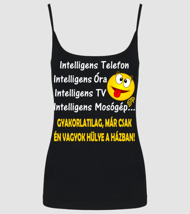 Intelligens és Hülye minta fekete pólón