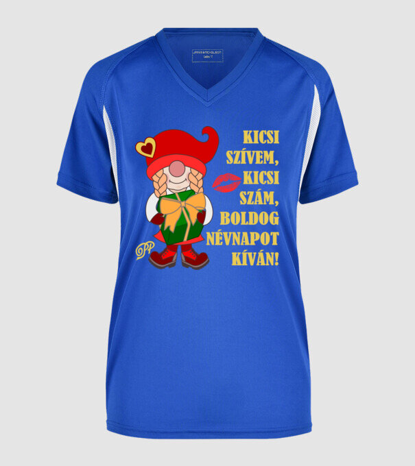 Kicsi Névnapi Ajándék minta királykék pólón