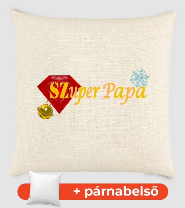 Karácsonyi Szuper Papa minta homokszín pólón