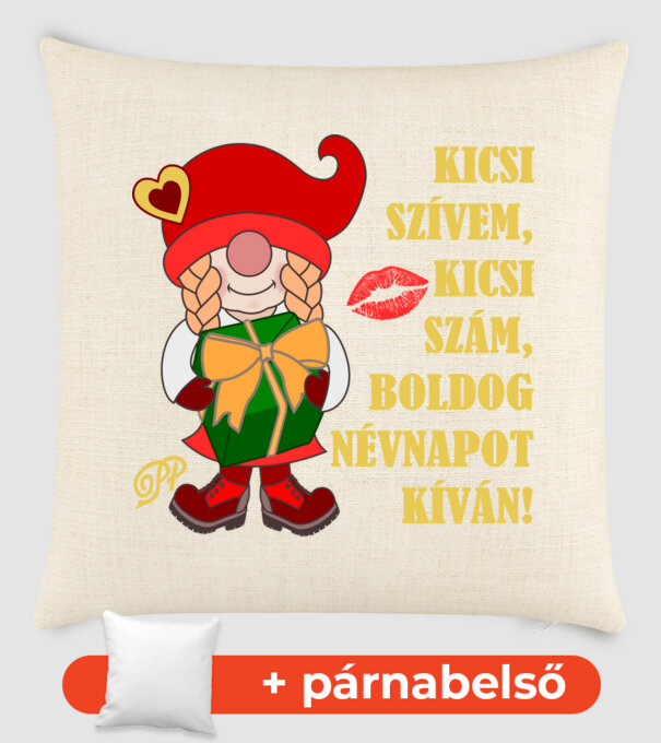 Kicsi Névnapi Ajándék minta homokszín pólón